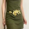 Zinc Zinc Alloy Golden Tulip Belt Adjustable Exaggerated Belt Long Metal Flower Waist Chain  Party