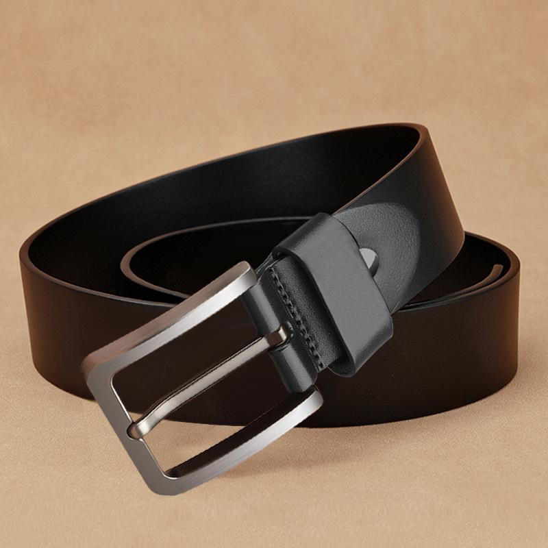 Belt Men'S Leather Casual Simple Pin Buckle Cowhide Belt Trendy Belt Belt Men'S Business Men'S Belt
