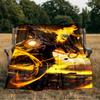 Rider On Fire Blanket Flannel Throw for Sofa, Indoor, Camping, Living Room, Office, Chair, And Bed Soft Birthday Gift