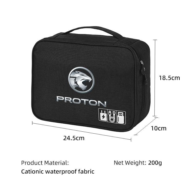 Portable Cable Organizer Waterproof Storage Bag Digital Cable Case For Proton Exora Iriz R3 Wira Saga Satria Magma X50 V6 X70 L3