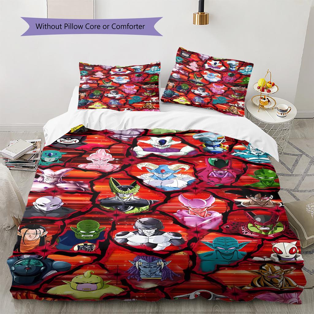 Dragon Ball Collection Bedding Set HD Print Duvet Cover Pillowcases Soft Breathable
