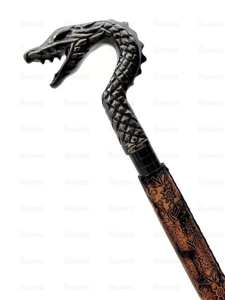 Walking Hand Cane Stick Handmade Leather Raped Designer Unisex Walking Cane