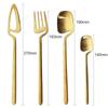 JANKNG Matte Black Dinnerware Sets Kitchen Decor Spoon Fork Knife Tableware Set Gold Cutlery Ice Cream Soup Coffee Use