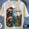 Raccoon Christmas Comfort Colors T-Shirt, Santa Meme Tee