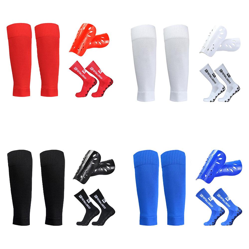 Anti Slip Soccer Socks Calf Sleeves and Leg Pads Set Outdoor Sport Running Stretch Socks Athletic