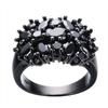 Oval Wedding Rings Black Border Rings Fashion Inlaid Ring  Women Men