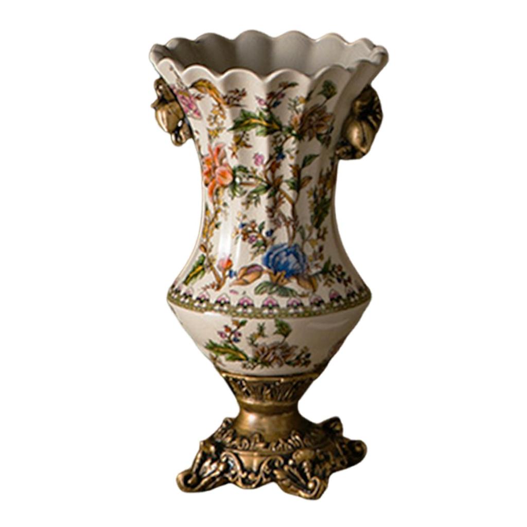 Керамическая ваза для цветов в европейском американском стиле ретро с эффектом потрескавшейся поверхности, настольное украшение для тумбы под телевизор, обеденного стола, полки, прихожей.