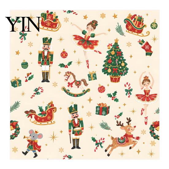 Christmas Room Decor for Living Nutcracker Self-Adhesive Wall Stickers, Thick PVC Wallpaper with Ballerina, Xmas Tree & Seasonal Holiday Party Decals