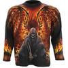 Spiral Direct Unisex Adult Flaming Death All-Over Print Long-Sleeved T-Shirt