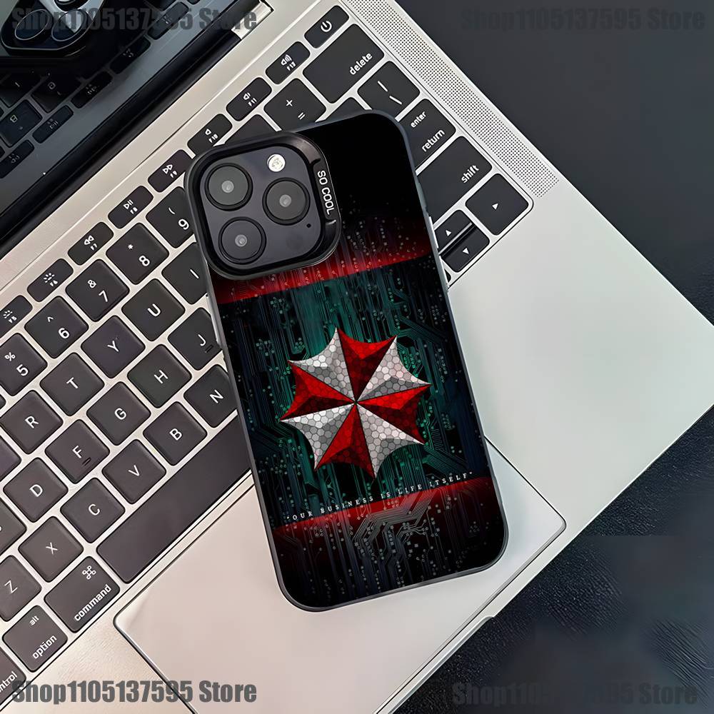 Чехол для телефона U-Umbrella Corporation для iPhone 17,16,15,14,13,12,11,Pro,XS,Max,Plus,Mini,SE4,E Черный Матовый Ударопрочный Чехол