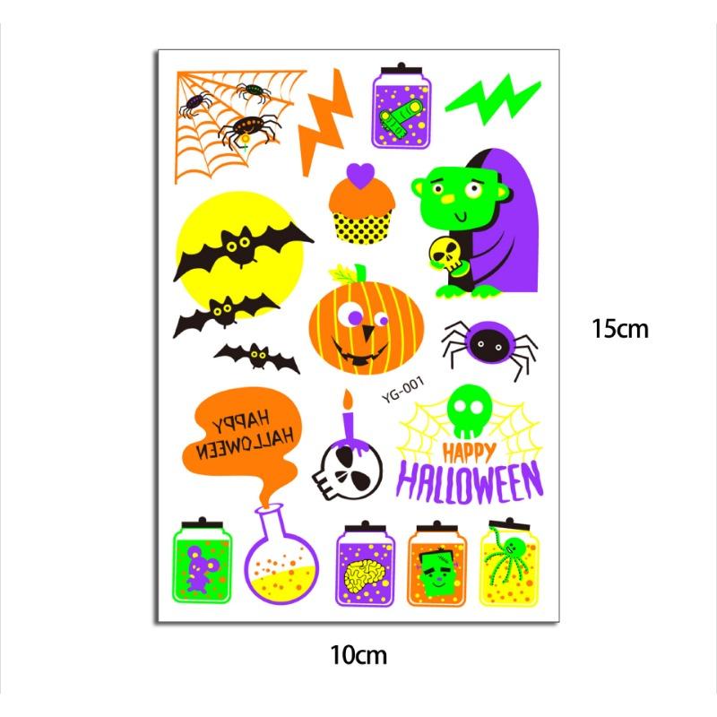 1 шт. светящаяся татуировка призрак тату поддельная татуировка светящаяся в темноте водонепроницаемая временная татуировка наклейки для вечеринки на Хэллоуин для детей