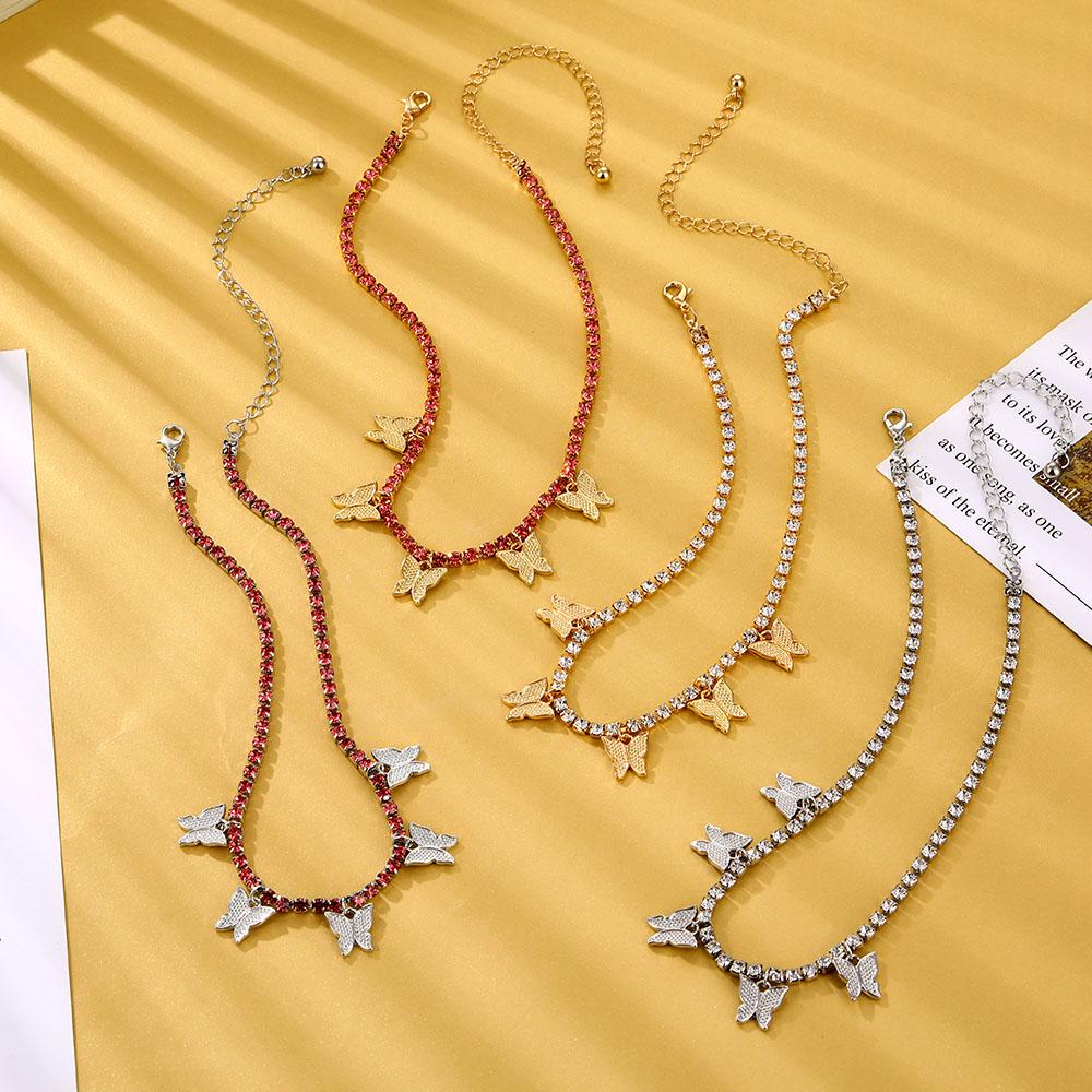 Ожерелье с бабочкой, кулон с бабочкой, ожерелье, женская цепочка на ключицу, модные женские украшения, подарок для девушки