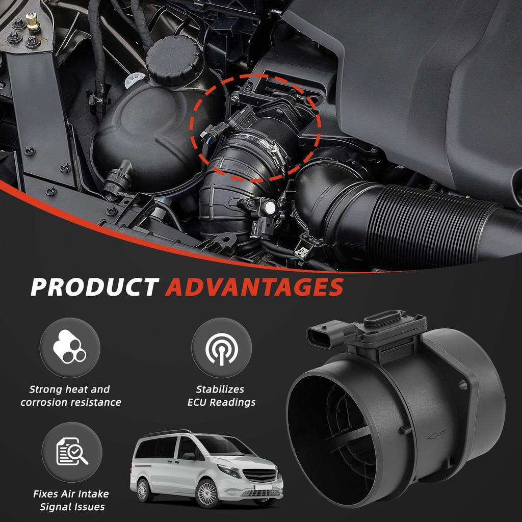 A6450900048 A6519050500,5WK98101 4 Pins MAF Mass Air Flow Meter Sensor For Mercedes-Benz W176 W245 W246 W205 W447 X253 Sprinter