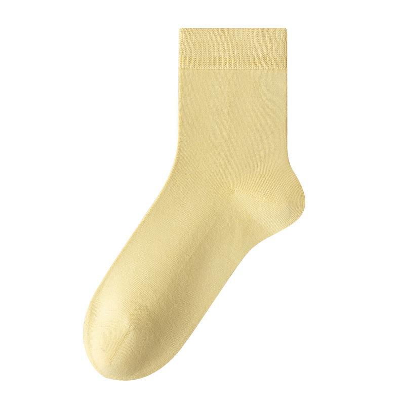 Pure Cotton Winter White Cotton Socks for Women Are Versatile and Odorless. All-cotton Mid-top Socks for Women In Autumn and Winter