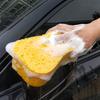 High-Density Car Wash Sponge 8-Shaped Yellow Cleaning Tool for Vehicle Maintenance Absorbent Sponge Effective Foam and Easy Storage