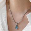 Colorfast Water Drop Neck Chain Titanium French Vintage Necklace Snake Bone Chain Necklace  Unisex