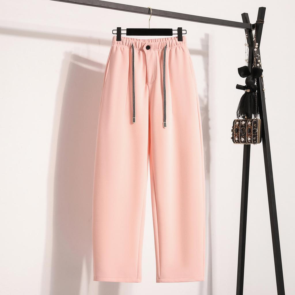 New Drawstring Women's High-waisted Loose-fitting Straight-leg Pants, Thin and Versatile Casual Pants