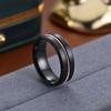 1Pc Fashionable, Multi-functional, Simple and Noble Black Matte String Titanium Steel Ring