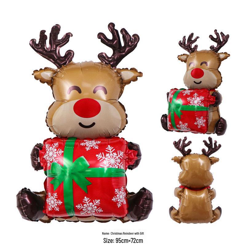 3D Santa and Sleigh with Reindeer Balloon Decor Set