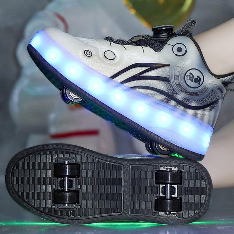 Популярные роликовые коньки детские новые кроссовки с подсветкой, зарядные роликовые коньки для девочек и мальчиков, четырехколесные кроссовки