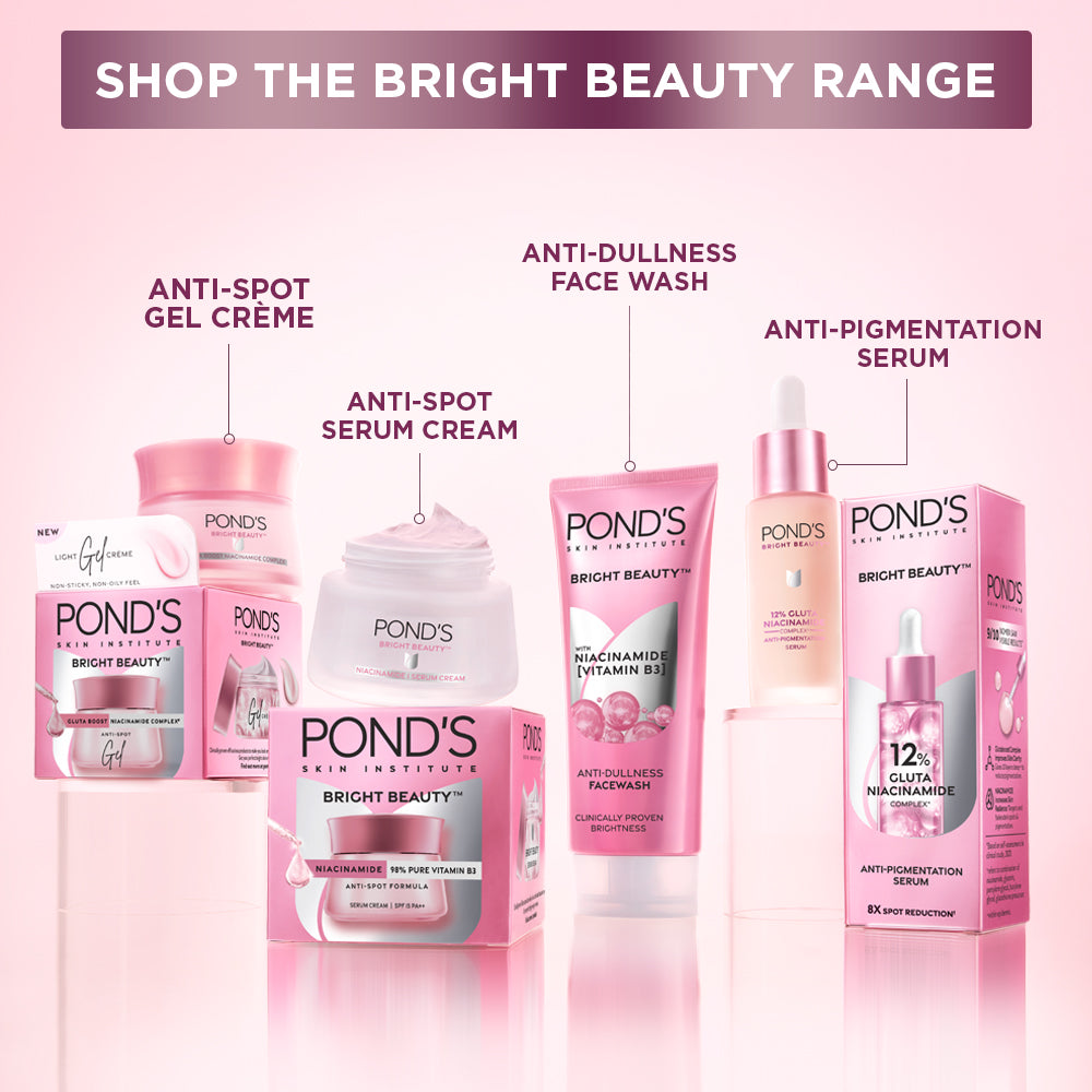 POND'S Крем-сыворотка Bright Beauty против пигментных пятен с ниацинамидом и SPF 15 PA++, 35 г Увлажняющее средство для осветления кожи