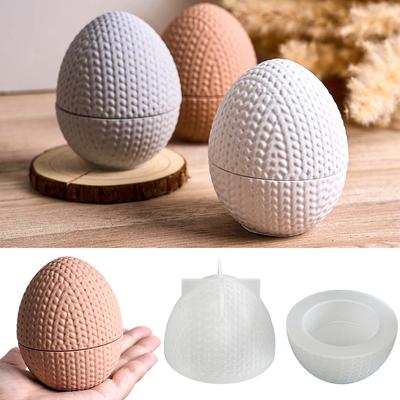 3D Пряжа Яйцо Свеча Банка Силиконовая Форма DIY Пасхальные Украшения Изготовление Гипс Смола Контейнер Цветочный Горшок Формы Поделки Подарки