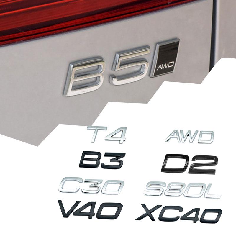 Эмблема T4 T5 T6 T8 AWD Наклейка на бампер багажника автомобиля Для Volvo D2 D3 D4 D5 D6 D7 D8 V40 V60 XC40 XC60 XC90 C30 S60L S80L Аксессуары
