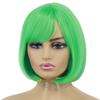 MISSQUEEN Женский модный зеленый прямой короткий парик Боб с челкой из синтетического волокна, зеленый парик для косплея на Хэллоуин