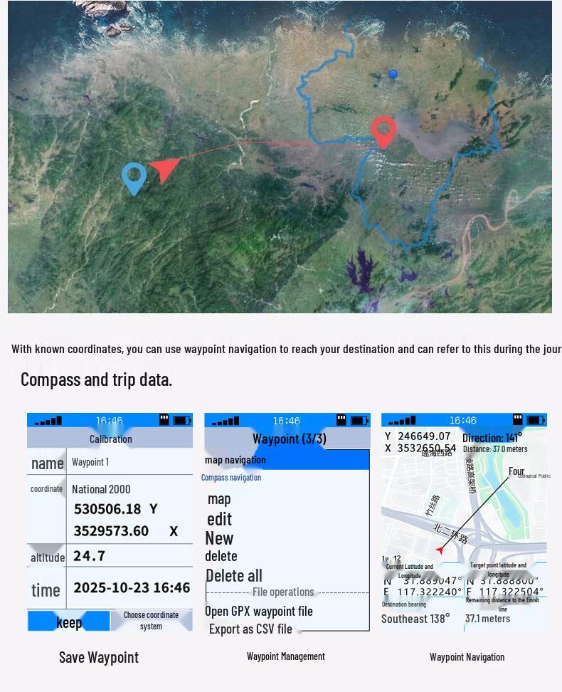 Высокоточный ручной GPS BeiDou геодезический прибор Zhuolin A8 с отслеживанием широты, долготы и высоты