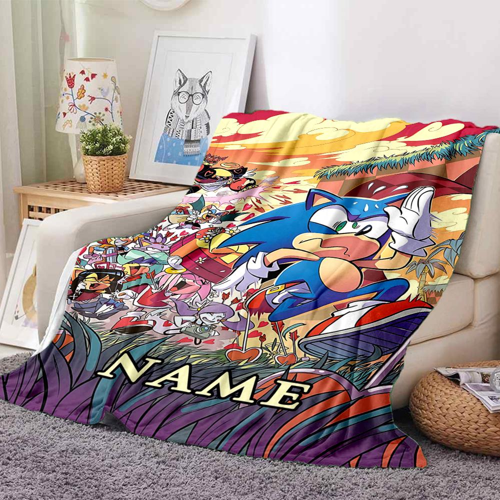 Custom 1pc Sonic Adventure: Colorful Chaos Blanket, Soft And Comfortable Blanket, Casual Warm, Camping Travel Blanket, Birthday Gift Q912183