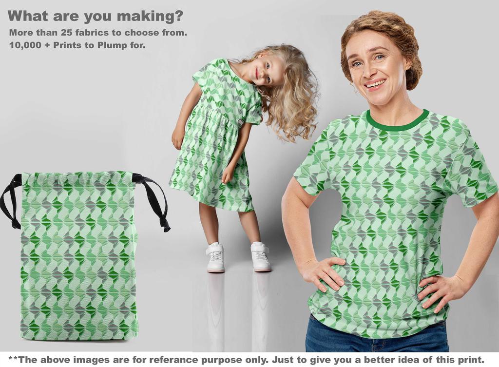 oneOone Хлопковая гибкая зеленая ткань с геометрическим рисунком, ткань для шитья во дворе, принадлежности для шитья одежды своими руками, 40 дюймов