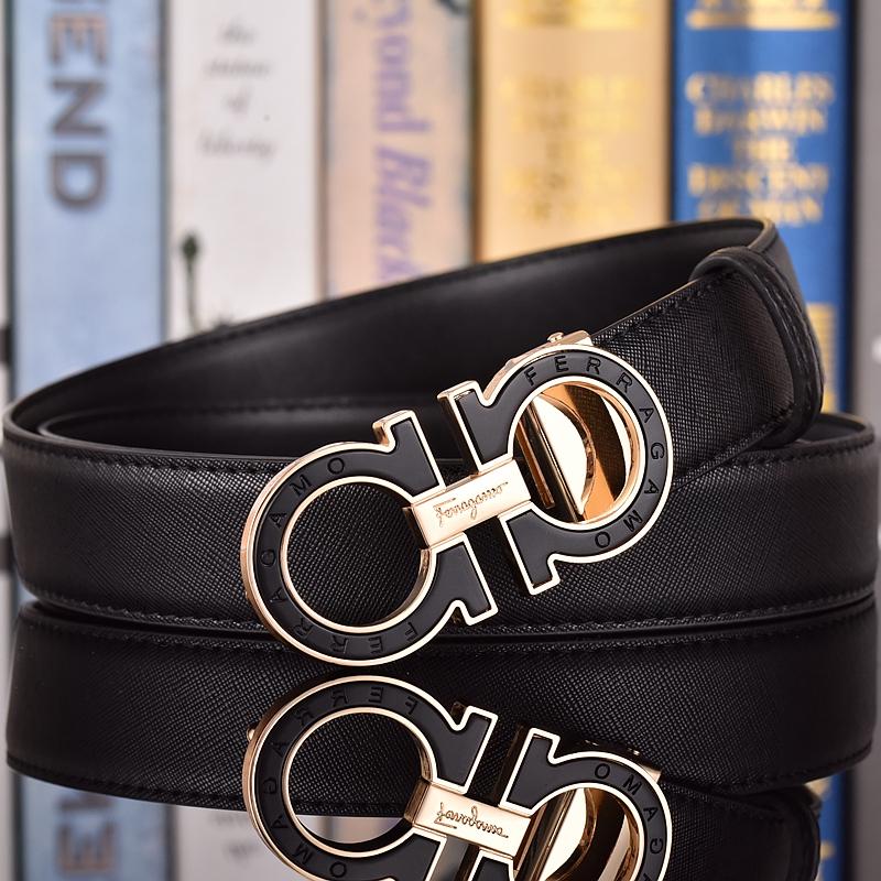 Salvatore Ferragamo 3.3cm Men's Belt Luxury Brand Designer Belt Suit Jeans Formal Brand