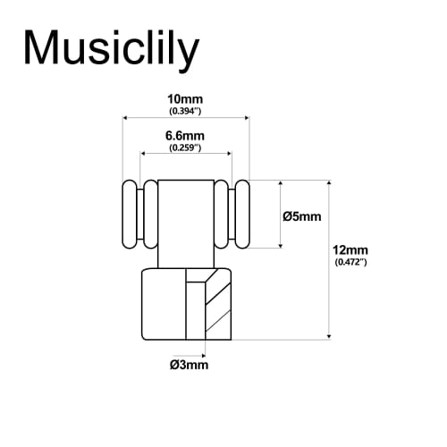 Musiclily Pro Роликовые Стринг-Гайды, Цилиндрические Стринг-Ретейнеры с Натяжными Штифтами для Электрогитар Strat/Tele, Хром (Набор из 2)