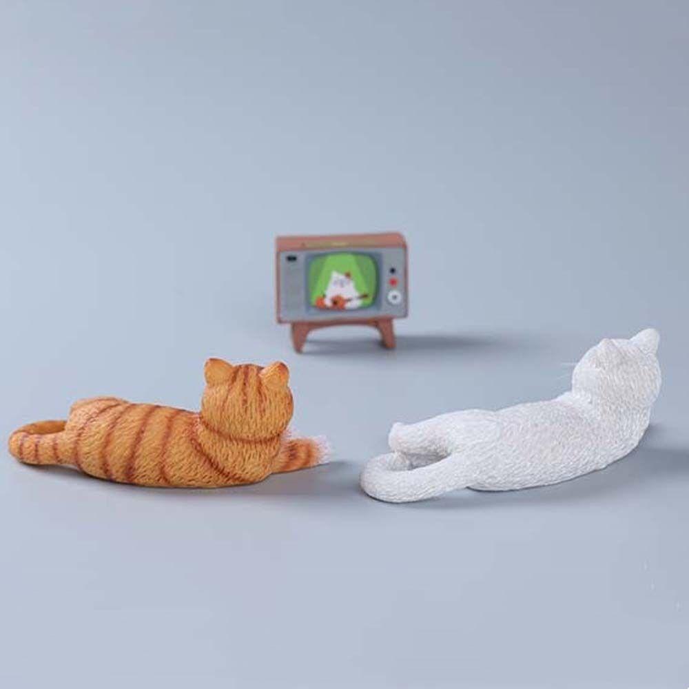 Simulation Cat Pet Model Cartoon Lying Cat Statue Adorable Cat Ornament Kids Toy