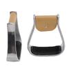 1 Pair Aluminum Western Horse Riding Stirrups Lightweight Overshoe Safety Design with Anti Slip Rubber Foot Mat for
