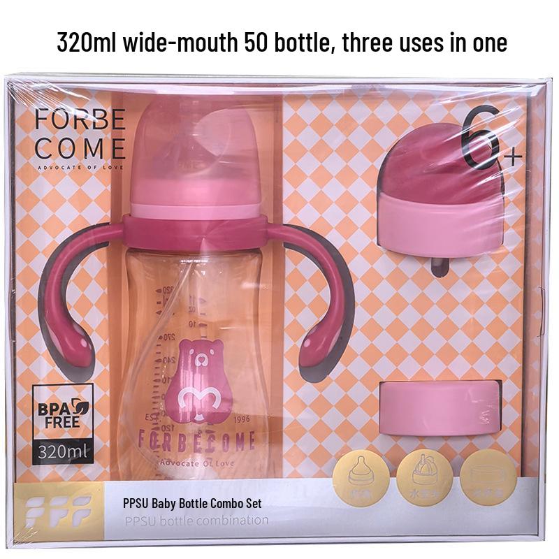 Бутылочка для кормления из полипропилена с широким горлом, антиколиковая, устойчивая к падениям, силикон с трубочкой