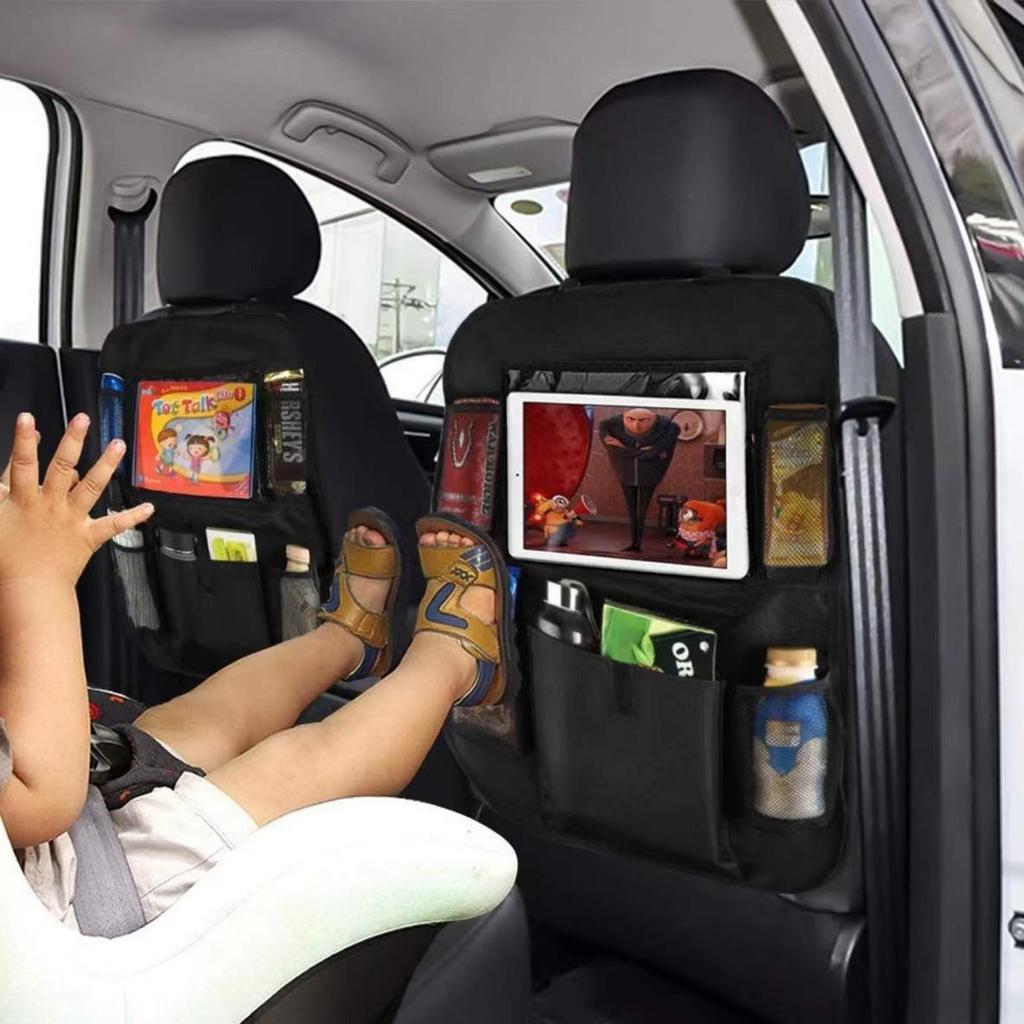 Многофункциональная сумка для хранения на заднем сиденье автомобиля с карманом для iPad и противоударным ковриком