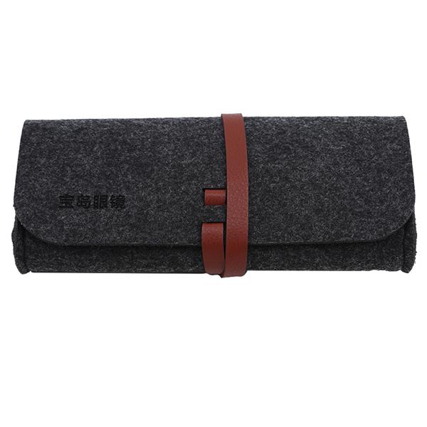 1pc Glasses Storage Bag Solid Color Bundled Wool Felt Glasses Bag Protective Cover