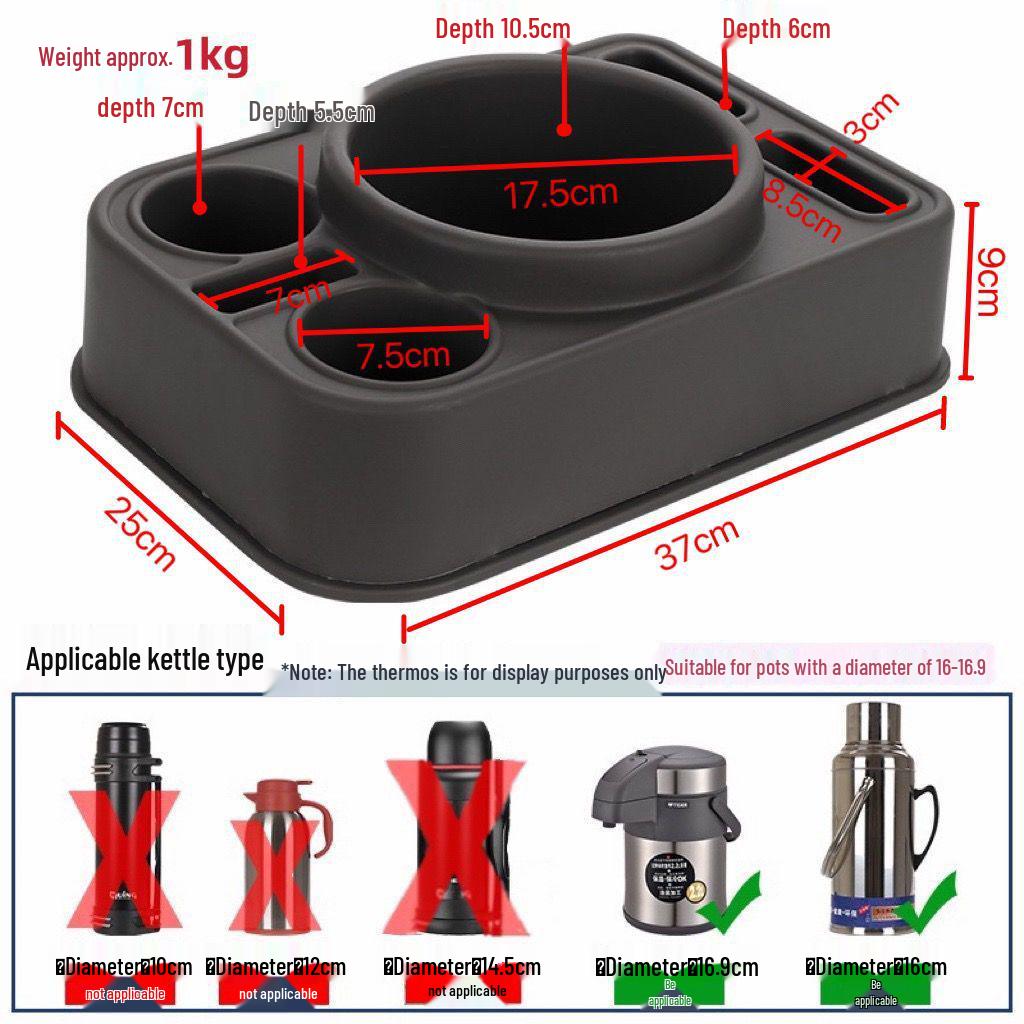 Car Mounted Anti-Tip Thermos Holder and Warmer for Trunk