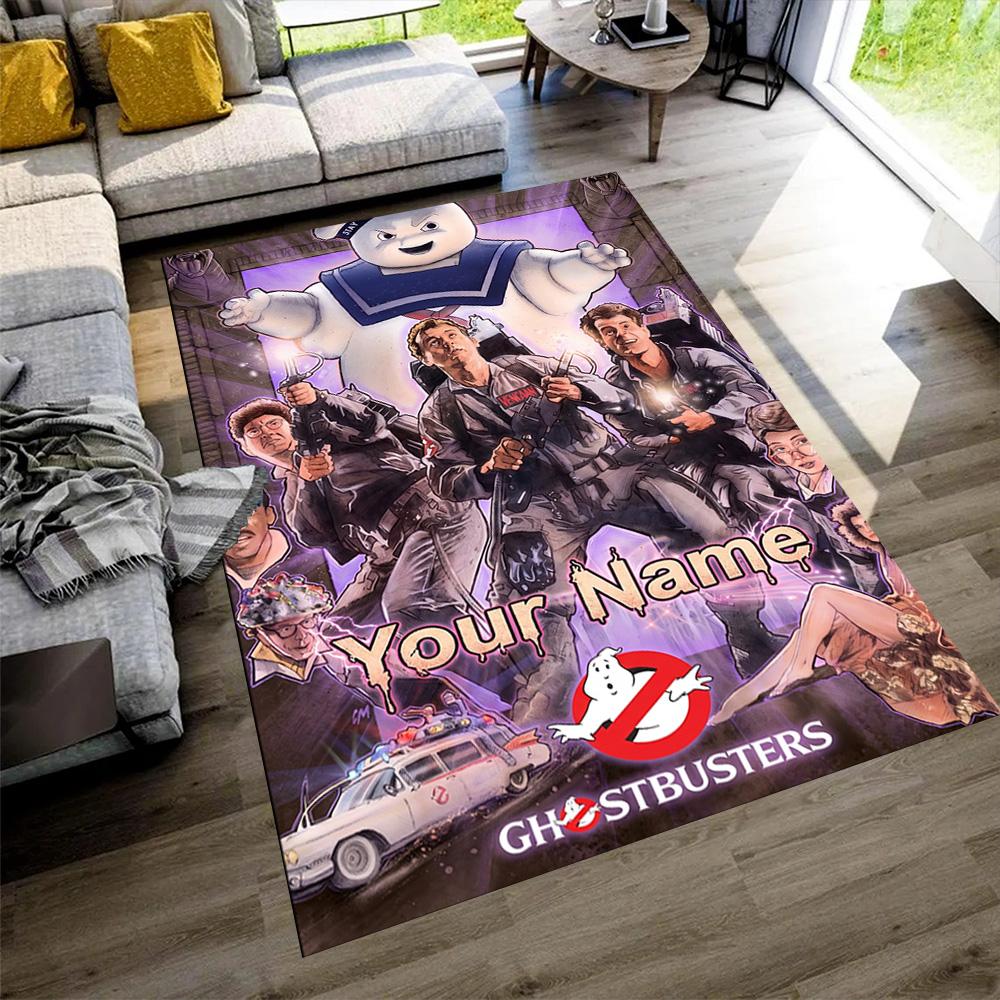 Ghostbusters Customize Your Name Floor Rug Office Rug Suitable for Outdoor Dining Room Playrooms Game Room Antislip Carpet Decorate Offices