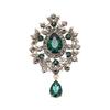 Zinc Alloy Zircon Crystal Brooch Retro Palace Style Pendant Brooch New Corsage Pins  Wedding