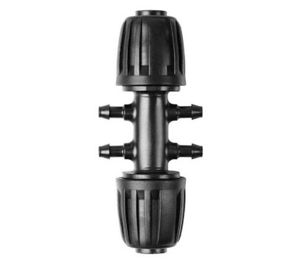 16мм ПЭ Труба Водосберегающие Ирригационные Фитинги: 4-точечный шланг, клапан, редукционный тройник, шестигранный штуцер, угловой соединитель