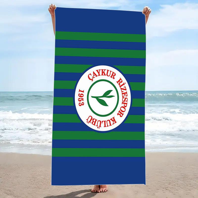 Пляжное полотенце с принтом Caykur Rizespor, Большое, Мягкое, Быстросохнущее, для Пляжа, Кемпинга, Плавания