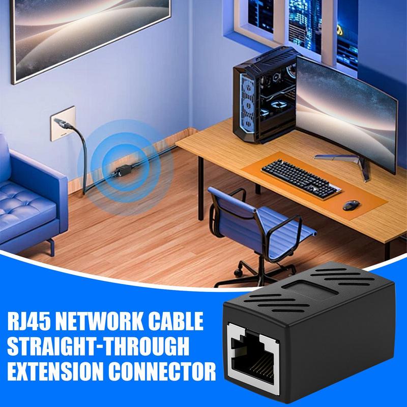 1 шт. Разъем RJ45 Соединитель Удлинитель Ethernet-кабеля Адаптер Гнездовой соединитель Большое расстояние Домашняя сеть Компьютерные аксессуары