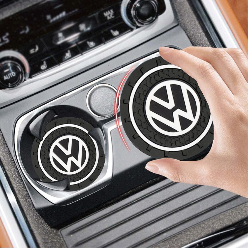 T26Car Cup Holder Mat Pad Anti-slip Coaster Auto Interior Accessories For Volkswagen Golf Rline Passat GTI Lavida Sagitar Scirocco