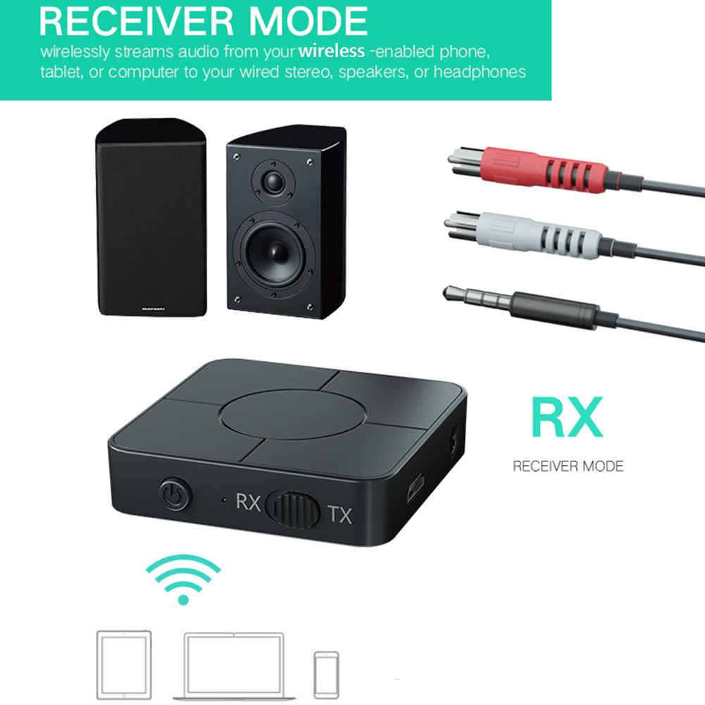 Аудиопередатчик и приемник Bluetooth-совместимый 5.0 RCA беспроводной музыкальный аудиоадаптер с микрофоном для ПК, ТВ, автомобильная интеллектуальная система