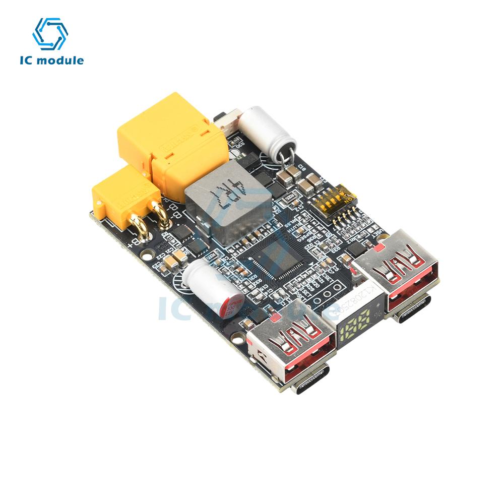 2-7S 100W Charging Module Dual USB&Type C Fast Charging Mobile Power MotherBoard Support Lithium Battery Lithium Iron Phosphate