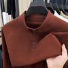Мужская двухсторонняя вельветовая повседневная футболка свитшот свободного кроя со стойкой воротником, осень/зима 2025