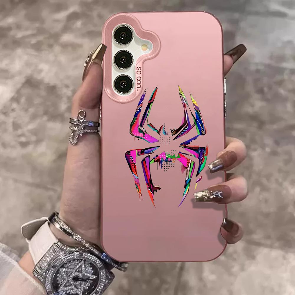 Black Spider Cartoon Cool Phone Case For Samsung Galaxy S26 Ultra S25 S24 S23 S22 PLUS FE A56 A55 A54 A53 IMD Shockproof Cover