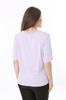 Женская блузка большого размера Плюс размер, сиреневый воротник, детальная блузка с короткими рукавами